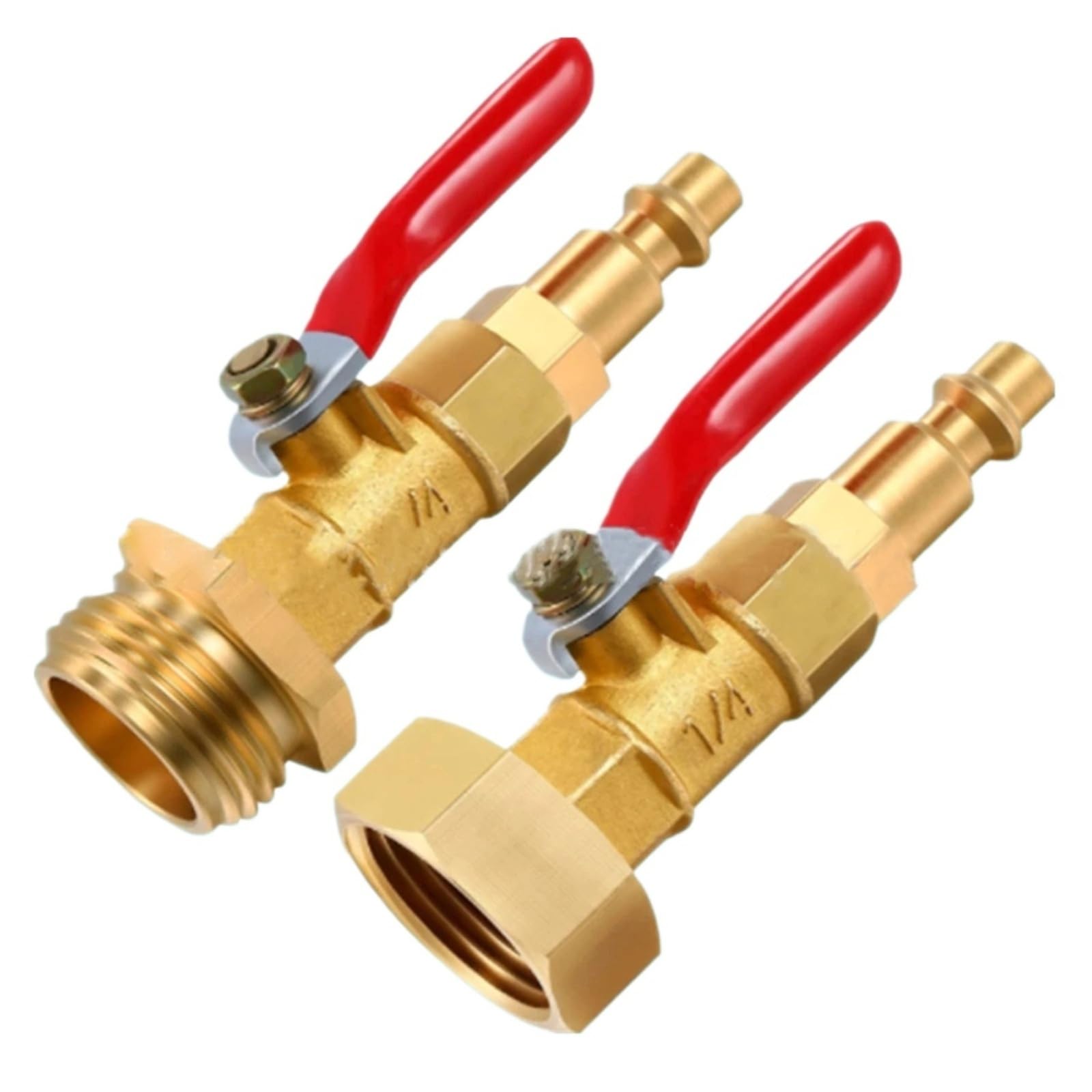 Raccord rapide en laiton 1/4" DN8 avec robinet à boisseau sphérique noir pour compresseur