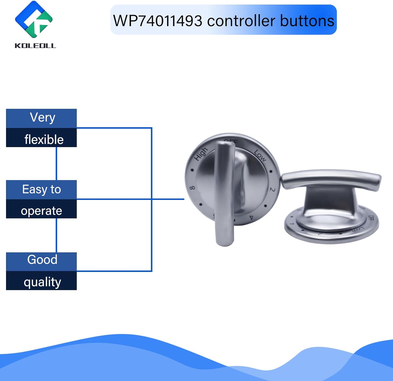 2pc WP74011493 Range Surface Burner Control Knob Compatible with Jenn Air Electric Slide-in Range Replaces 1189038 AP6011254 PS11744450 EAP11744450