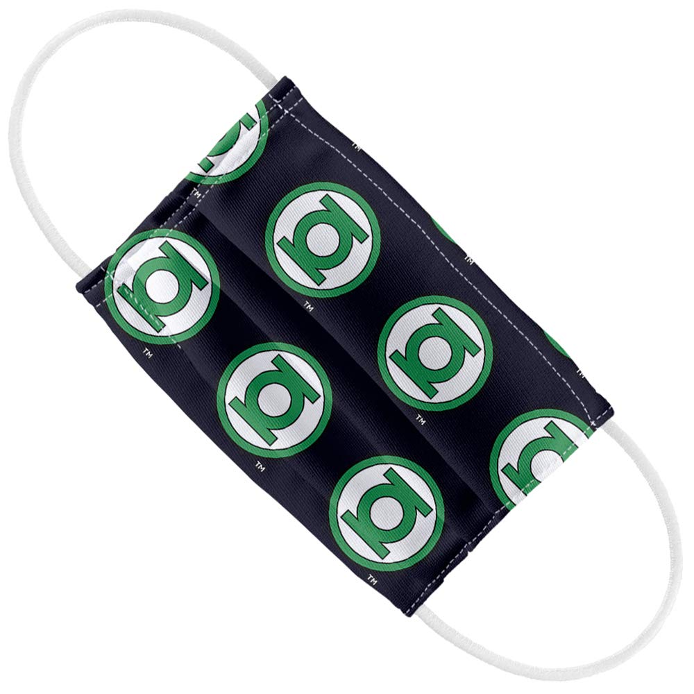 Popfunk Green Lantern Kids Circle Logo Pattern 1-Ply Reusable Face Mask Covering with Adjustable Nose Wire