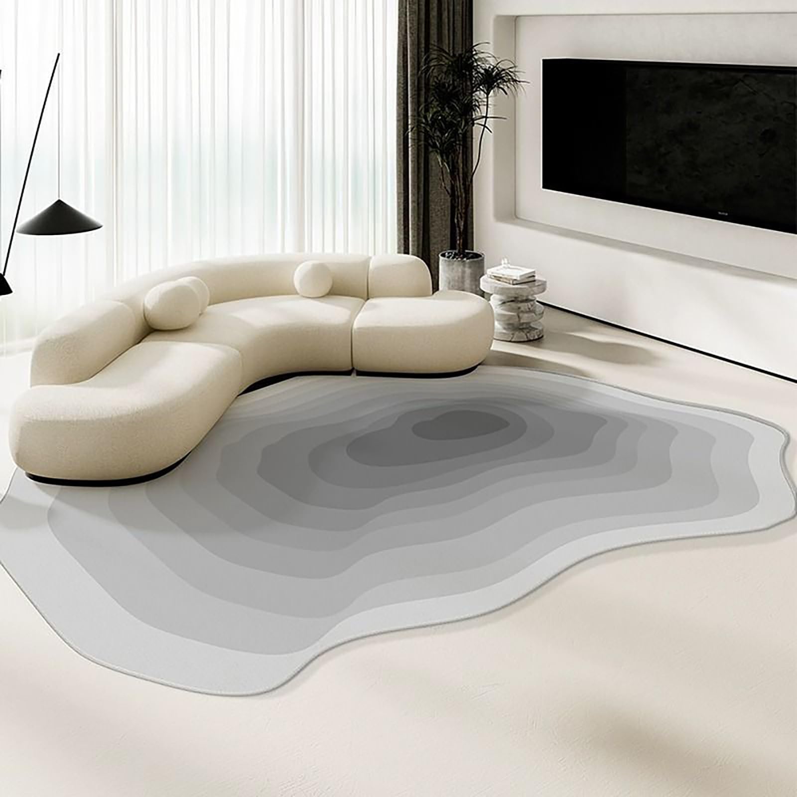 Tapis lavable de forme irrégulière et antidérapant pour chambre
