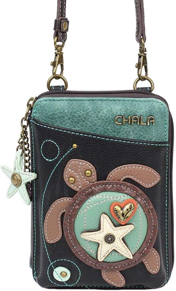 Chala Sea Turtle Wallet Crossbody Handbag - Convertable Strap, 5.25"W x 7.5"H x 1.5"D