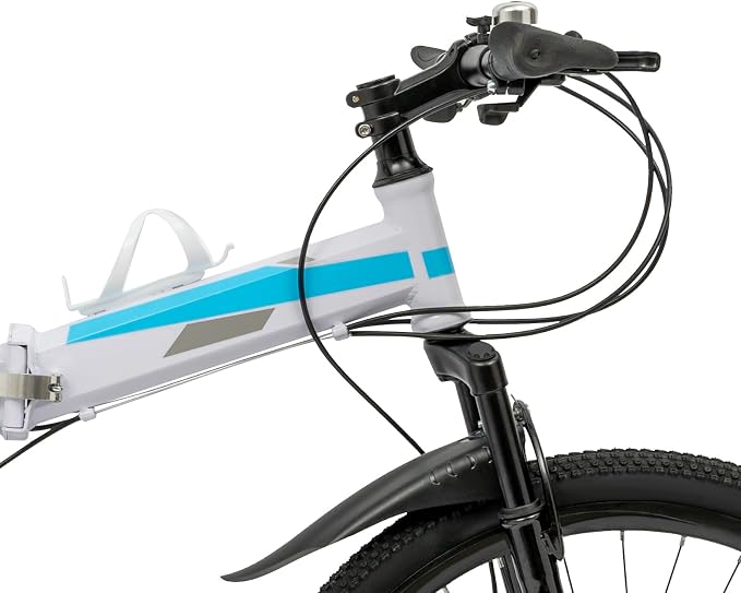 Bicicleta Montaña Plegable 26 Pulgadas 21 Velocidades Azul y Blanco miniatura 5