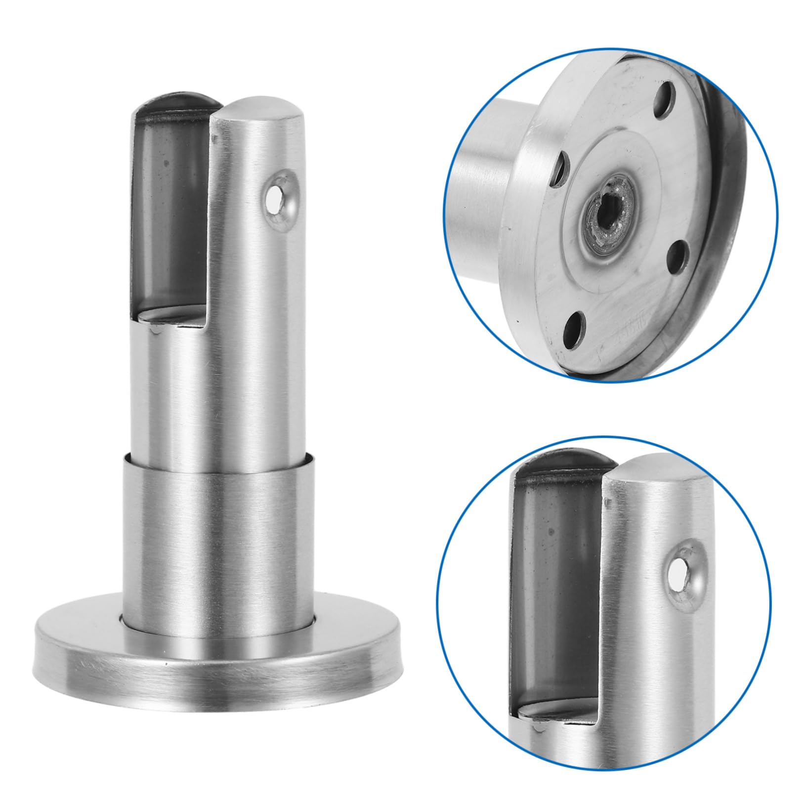 Soporte Metálico para Mampara de Baño en Acero Inoxidable Altura Ajustable 45-65 Mm