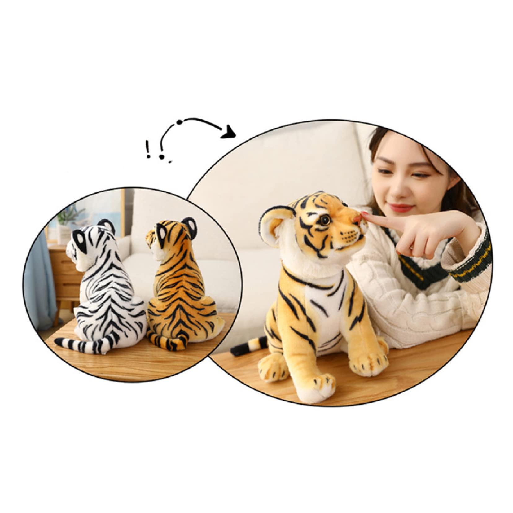 Amazon.co.jp: リアル動物ぬいぐるみ 白虎ぬいぐるみ 特大 トラ