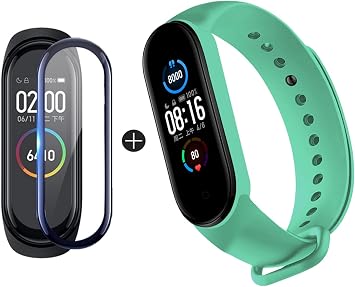 GIOPUEY Correas para Xiaomi Mi Band 6, [2 in 1] TPU Silicona La Correa + 3  Piezas Protector de Pantalla, [Resistente al Desgaste] [Transpirable]  Pulsera para Xiaomi Mi Band 6 - Verde : Amazon.es: Electrónica