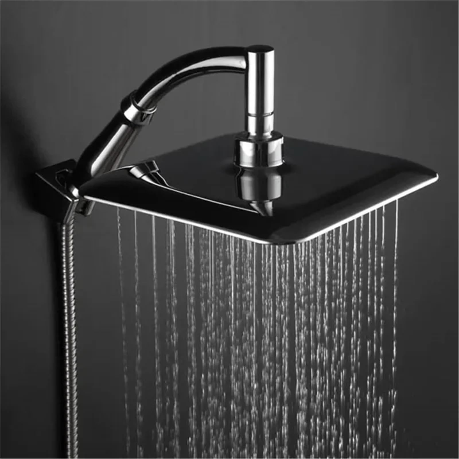 Soffione doccia girevole 9", ABS cromato, braccio di estensione