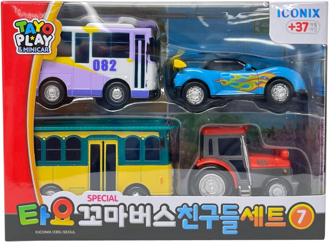 Tayo The Little Bus Special Friends Set 7 - Christmas and Birthday Gifts for Kids, Compatible with Large Playsets! Includes Popular Tayo Friends from The Animation