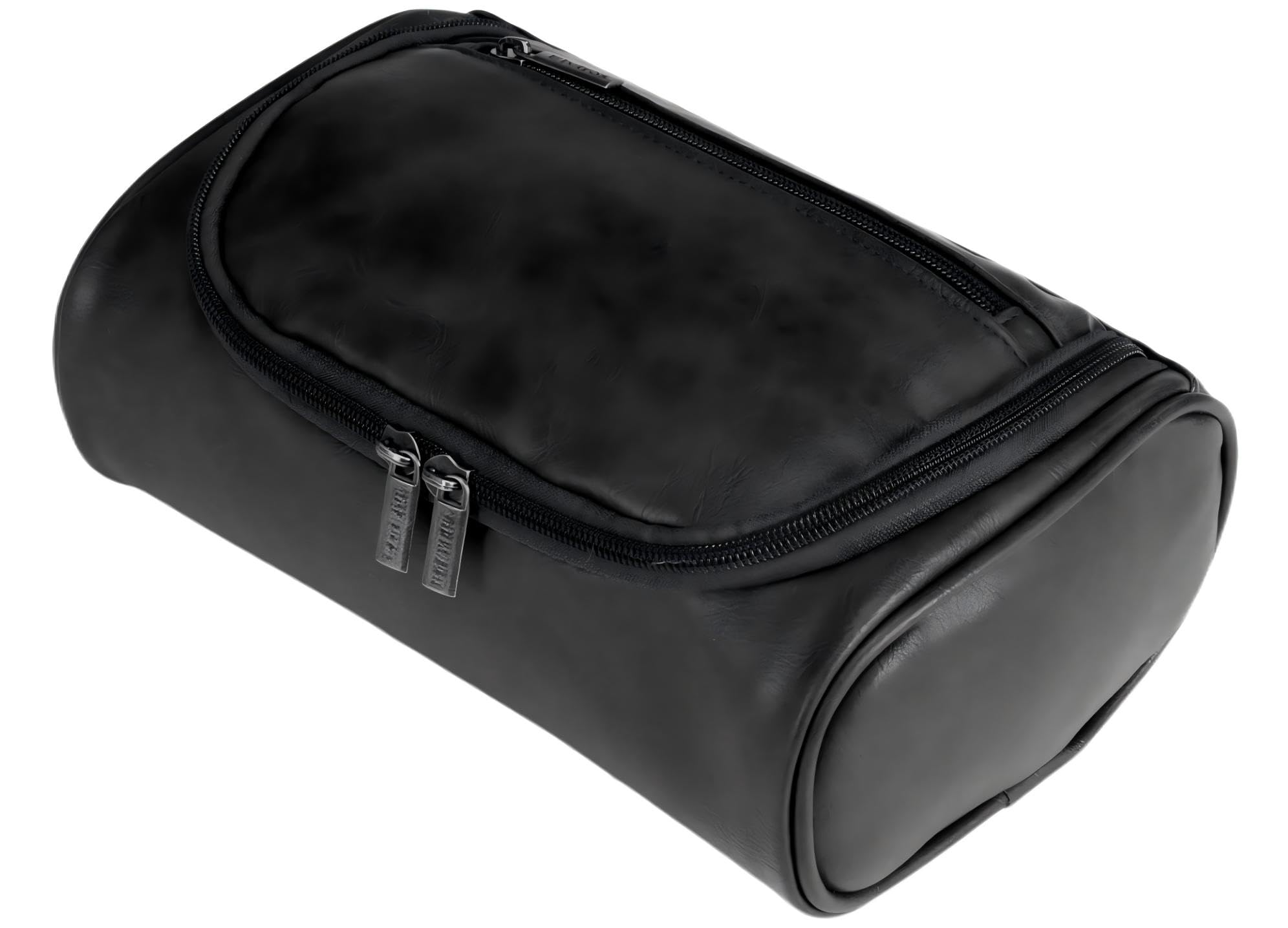 Toiletry Bag for Men, Premium Quality Durable and Stylish Travel Organizer, Waterproof Leather Dopp Kit for Men, Toiletries Accessories, for Travel, Grooming and Personal Care (Black)