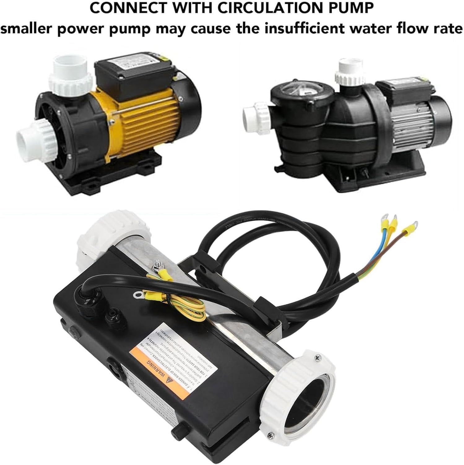Riscaldatore elettrico per vasca da bagno con termostato, IPX5, impermeabile, per piscine fuori terra, riscaldamento rapido da 2000 W
