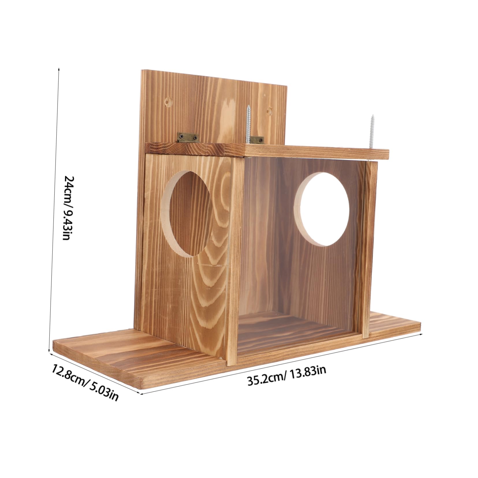 Mangiatoia per Scoiattoli in Legno da Esterno, Sospesa | Casa per Scoiattoli e Criceti, Design Semplice Creativo, Facile da Pulire