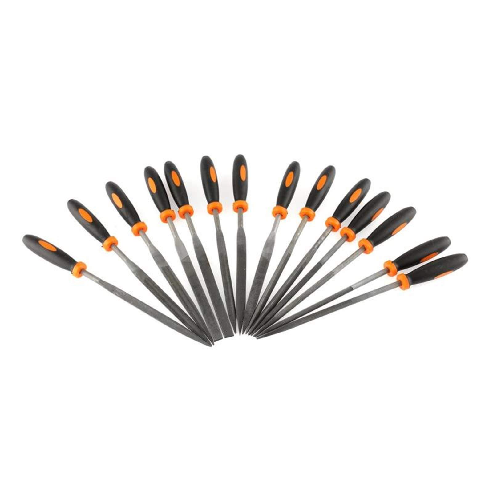 Lima de escofina de metal, juego de limas de aguja, 20 piezas/juego de limas de acero con alto contenido de carbono, procesamiento de metales, limas de 14 agujas, limas de acero for carpintería, limas