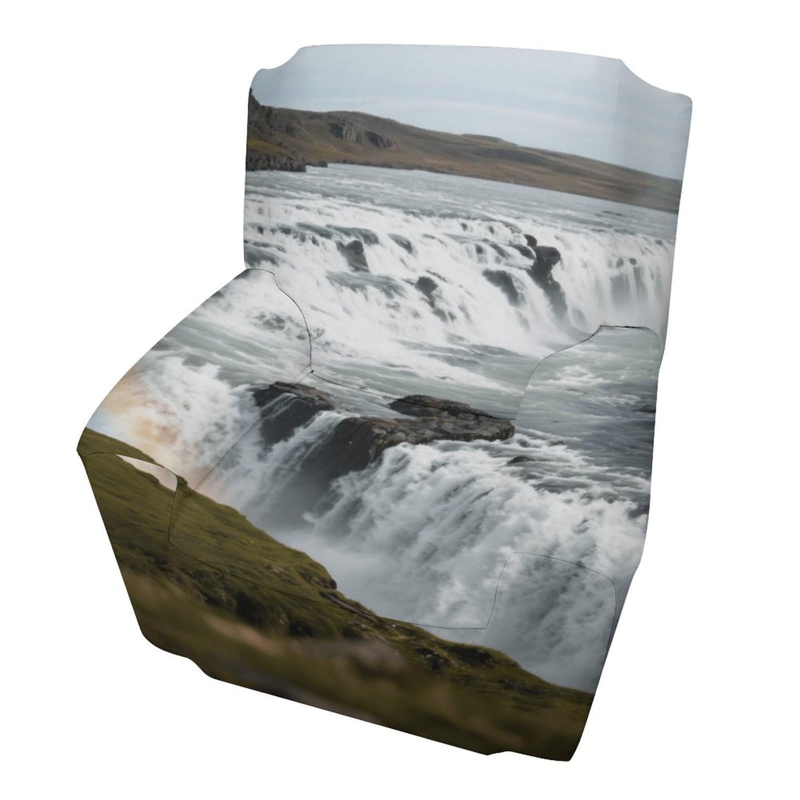 Fekiloot Style Golden Waterfall Rainbow Couch Cover Sofa Cover Sofa Slipcover