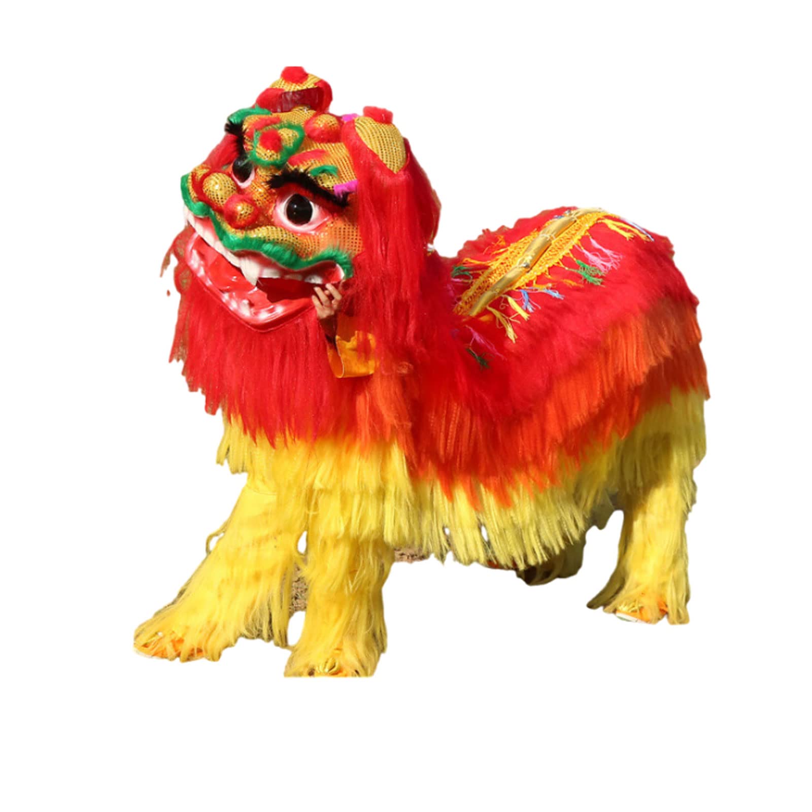 Ycnlyssr B Chinese Dragon Dance Chinese Lion Dance Mascot Costume，Northern Lion Lion Head, Dragon And Lion Dance Props And Costumes， For Two Adult Show Lion Dance Crafts