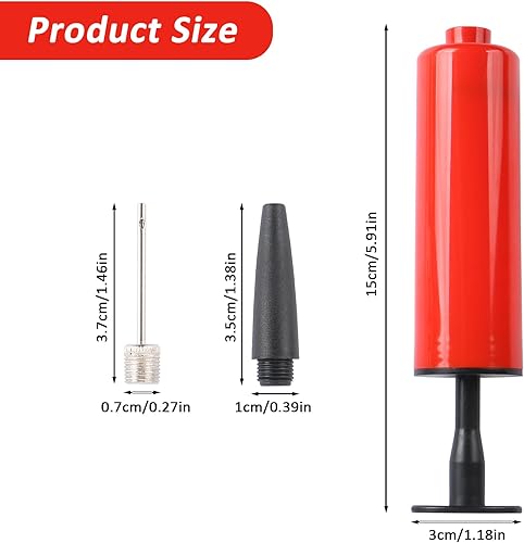 Miniatura 2 de Kit de inflador de mano de 3 piezas, bomba de aire con aguja, boquilla, perfecto para voleibol, baloncesto, fútbol, fútbol, waterpolo, juego inflable