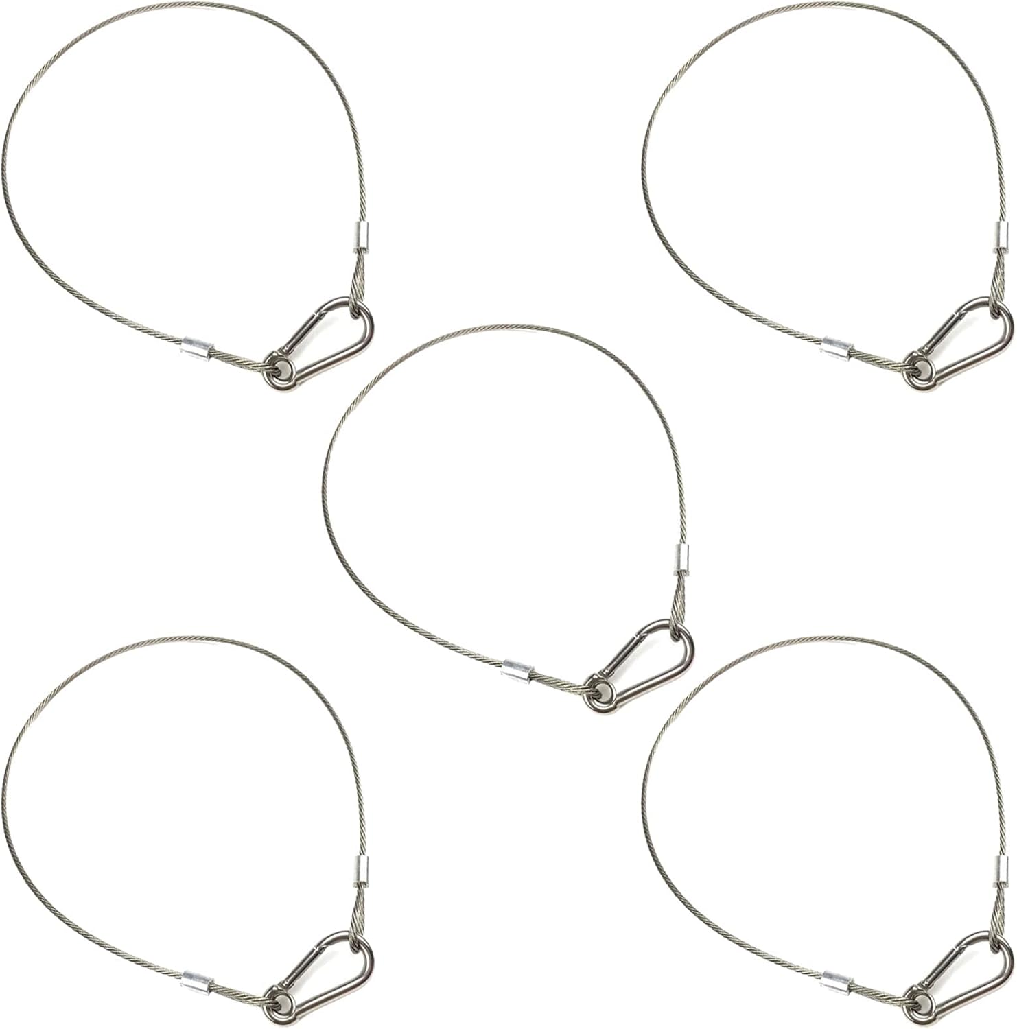 Lsqurel 5 Pack Stage Light Safety Cable Stainless Steel