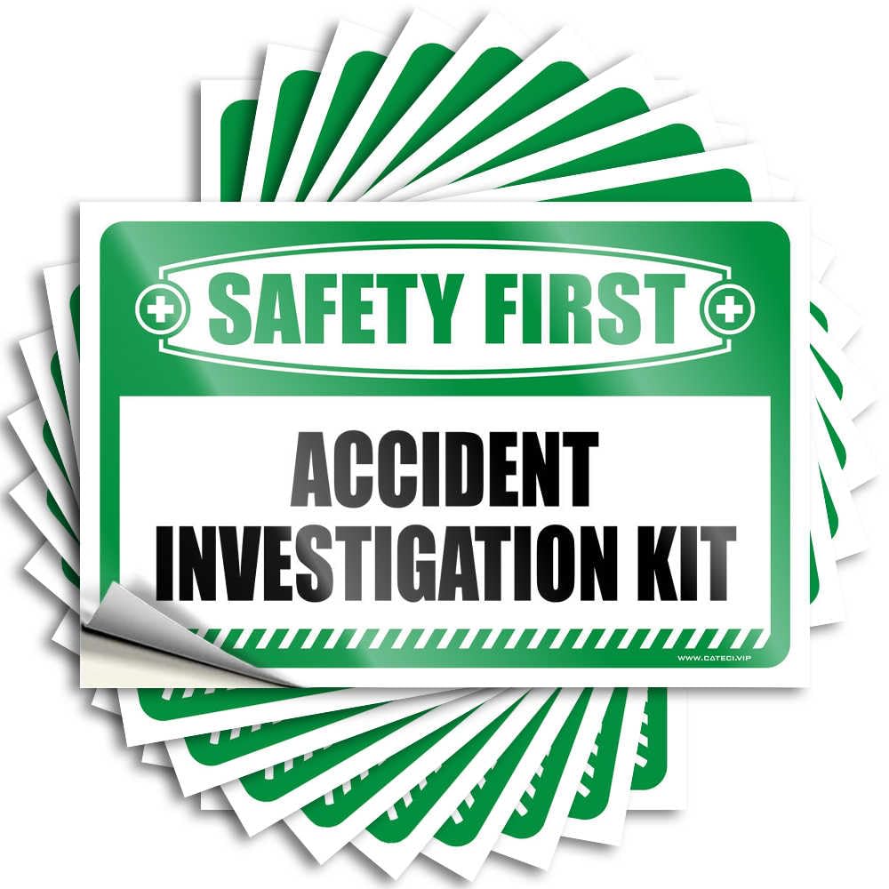 Safety First Accident Investigation Kit Funky Bath Decor - Sticker Bumper Removable Vinyl Decal(6X9CM)