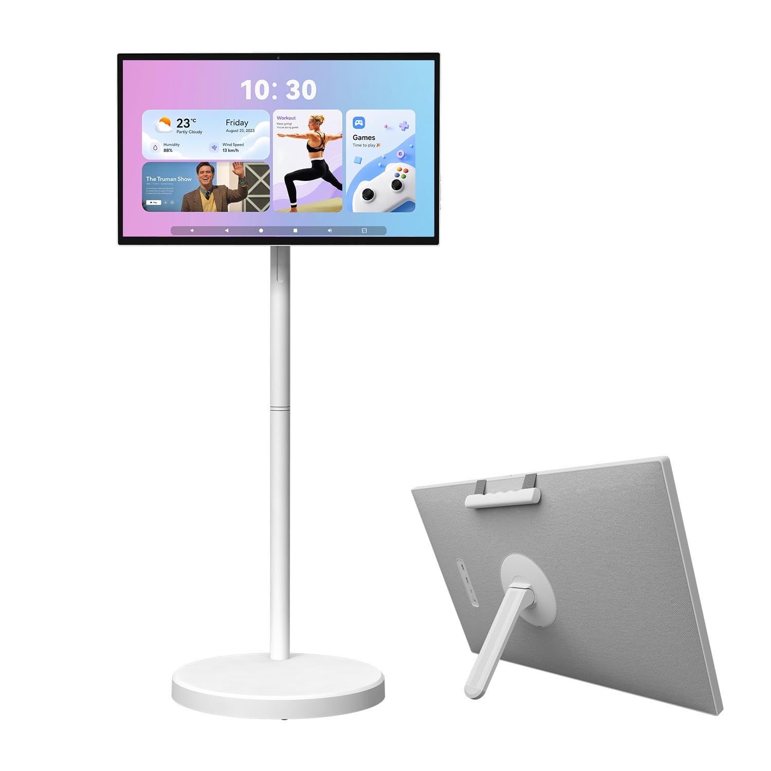 2 IN 1 Portable TV,27 inch Portable Touch Screen TV,Stand and Desktop Modes