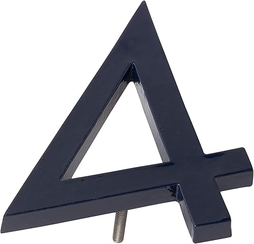 Miniatura 8 de Montague Metal Products MHN-08-F-NY1-2 Números flotantes modernos de aluminio cepillado sólido, 8 pulgadas, azul marino con recubrimiento en polvo