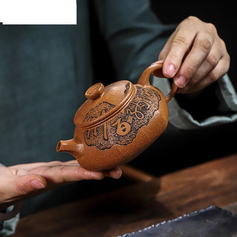 Dzbanki do herbaty 260 ml Antyczne fioletowe gliniane czajniczki do herbaty Ręcznie rzeźbiony zestaw do herbaty Dostawy chińskich czajniczków do herbaty