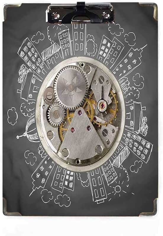 clipboard with clock