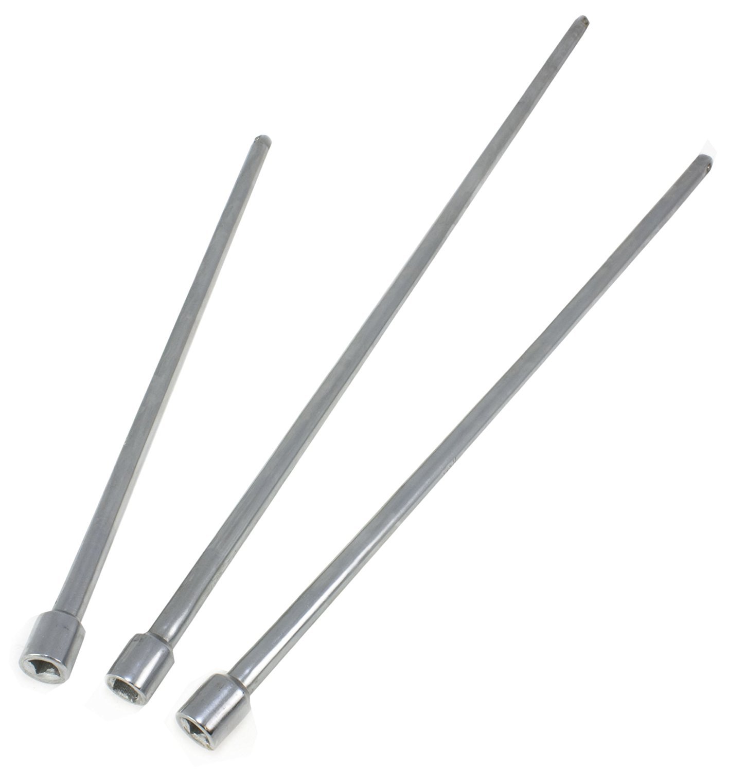 Toolzone 3Pc Long Socket Extension Bars - 3/8" Drive - 375mm (15"), 450mm (18") and 600mm (24")