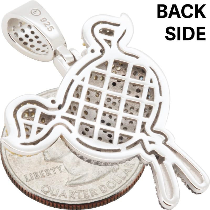 925 Sterling Silver 14K White/Yellow/Black Gold Finish AAA Cubic Zirconia The Power Puff Girls Bubbles Pendant 1.5MM Franco/2MM Moon Cut Bead Ball Chain Necklace For Women & Men 20″-24″ Fine Jewelry4