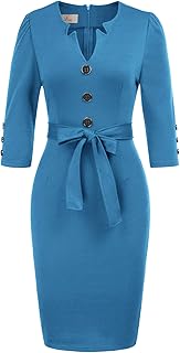 blue work dress