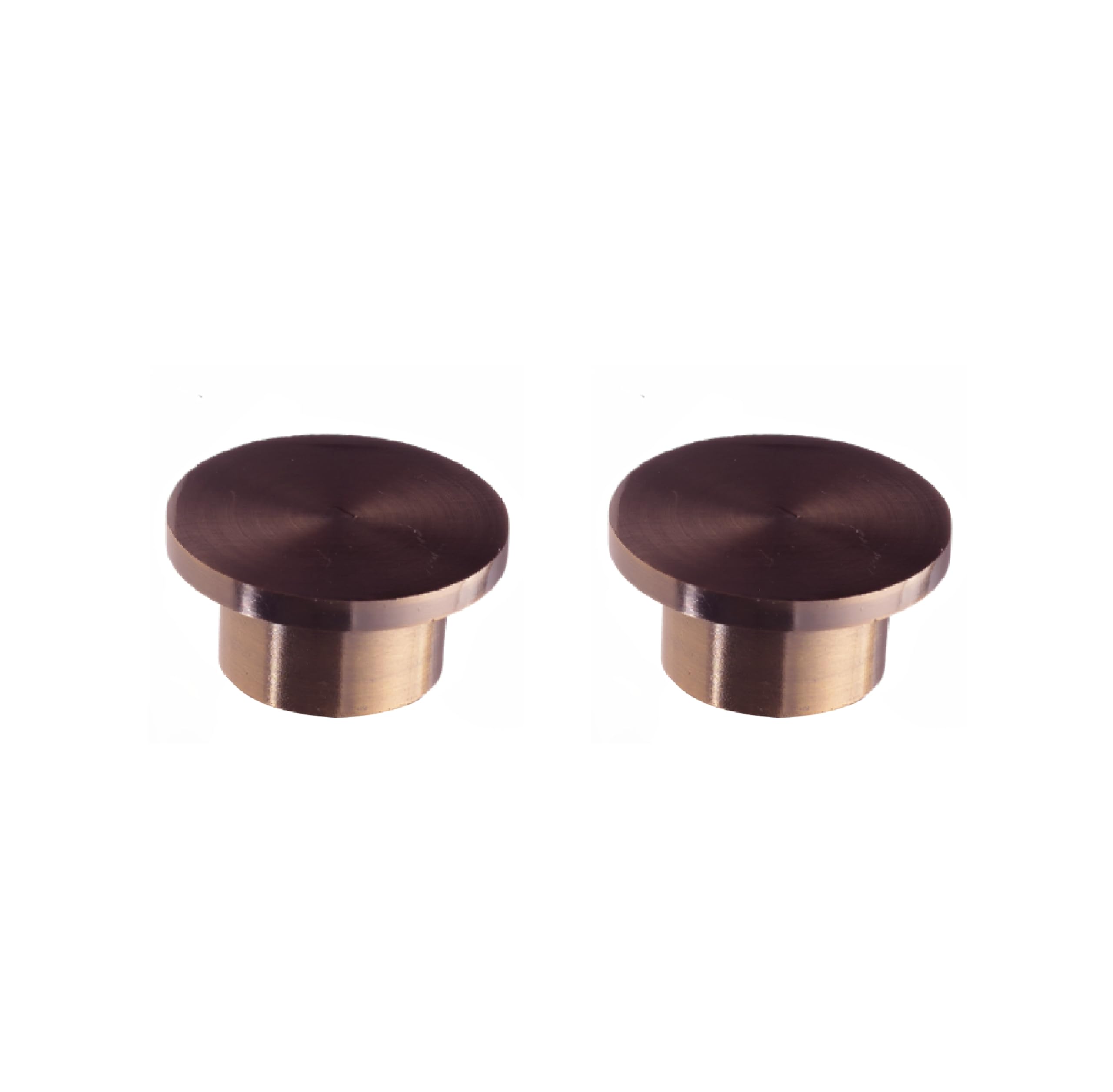 Lister Cartwright 28mm Curtain Pole Ends Finials Pack of 2 Adjustable Screws Antique Copper (Disc Stopper Finials)