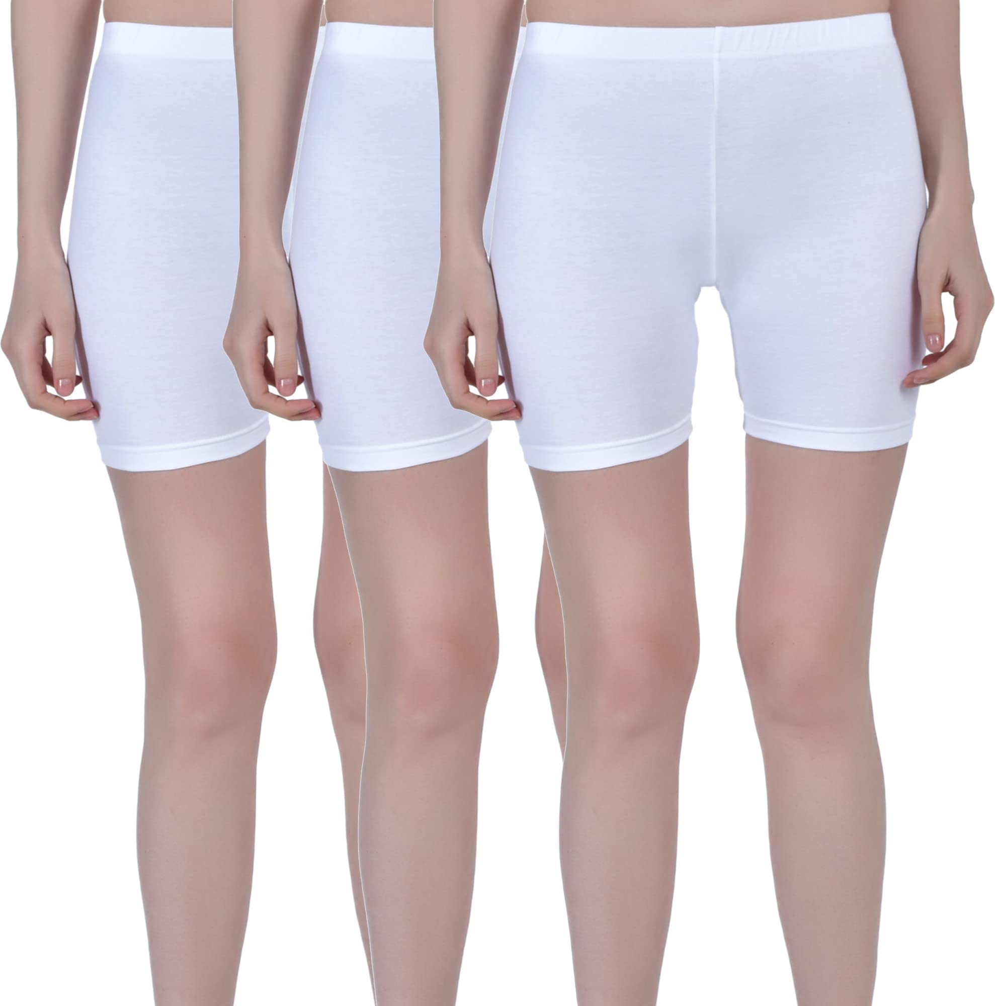 aimly Women Cotton Blend Stretchable Cycling Gym Yoga Short Pack of 3-picture-30
