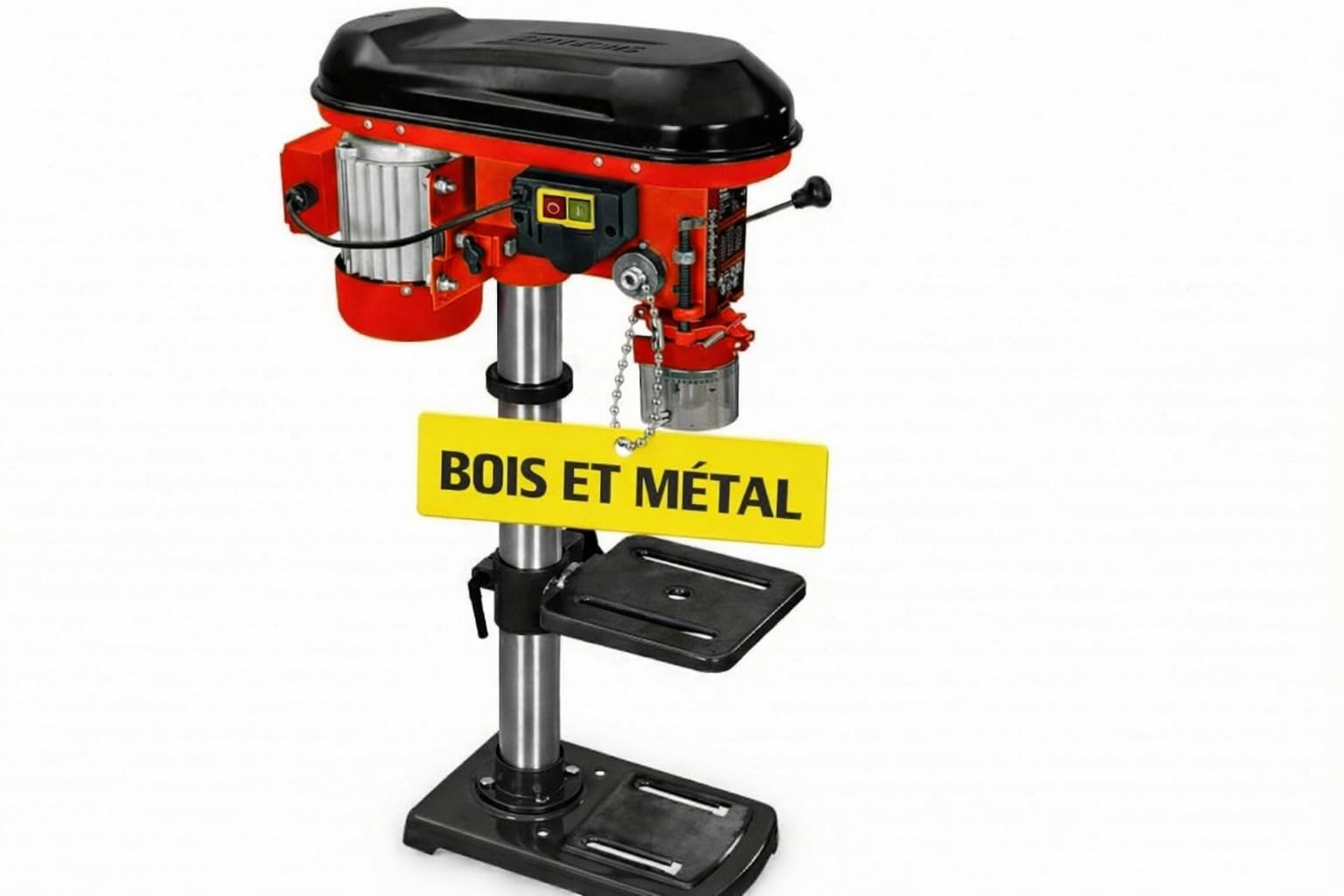 Hecht Perceuse à colonne avec puissance de 600 W - 12 niveaux de vitesse - Table de perçage orientable et réglable en hauteur