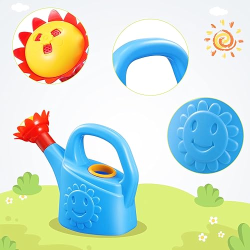 Miniatura 4 de STOBOK Regadera para niños, 2 unidades, juguetes de flores de sol, teteras de riego de dibujos animados, regadera de jardín, cubo de riego de