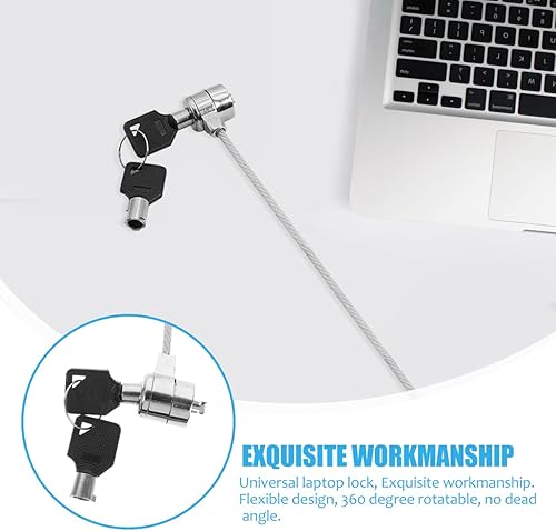 Miniatura 7 de Candado de cable para laptop, cerradura de cable de seguridad de hardware con llaves, cerradura de combinación antirrobo para proyector de