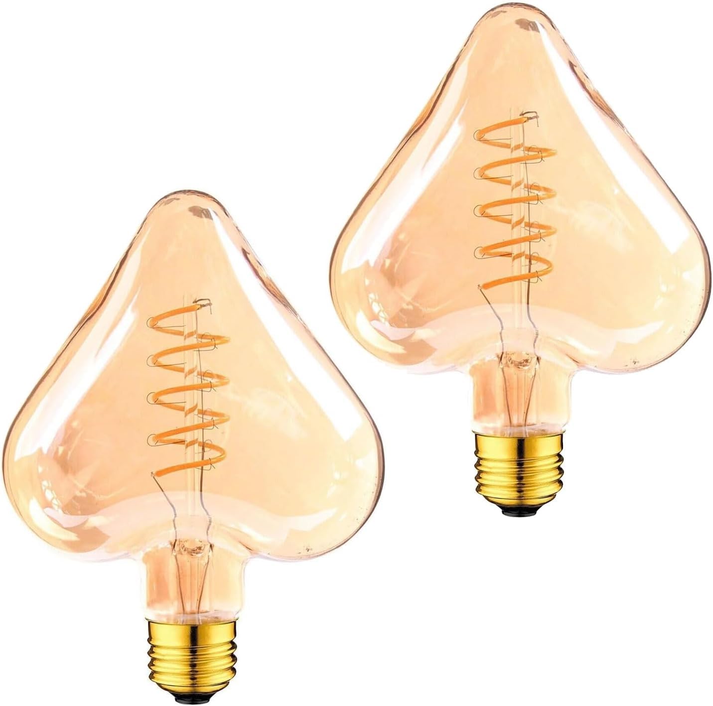 LEDSone Antique Style 4W Edison E27 LED Light Bulb Filament Glass Retro Warm White Color Indoor Lamp for Bar Cafe Bed Room (Heart - 2 Pack) — image 1