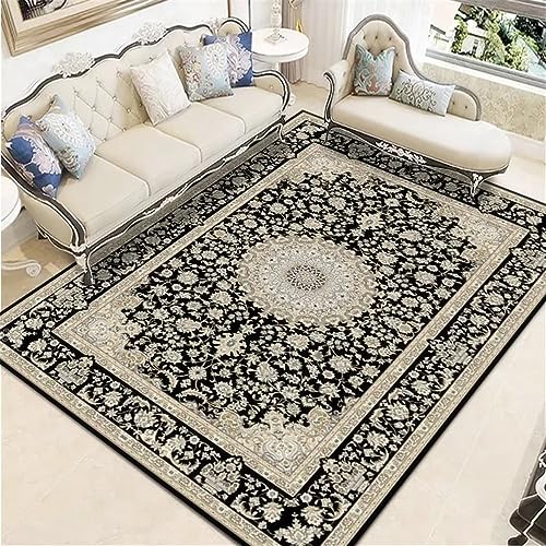 Tapis de sol gris lavable et durable avec imprimé botanique végétal