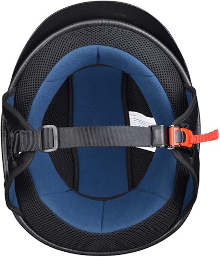 Miniatura 5 de AHR Casco de motocicleta de media cara aprobado por DOT, medio casco para motocicleta, crucero, Chopper, Run-C y Run-D, negro mate o bandera