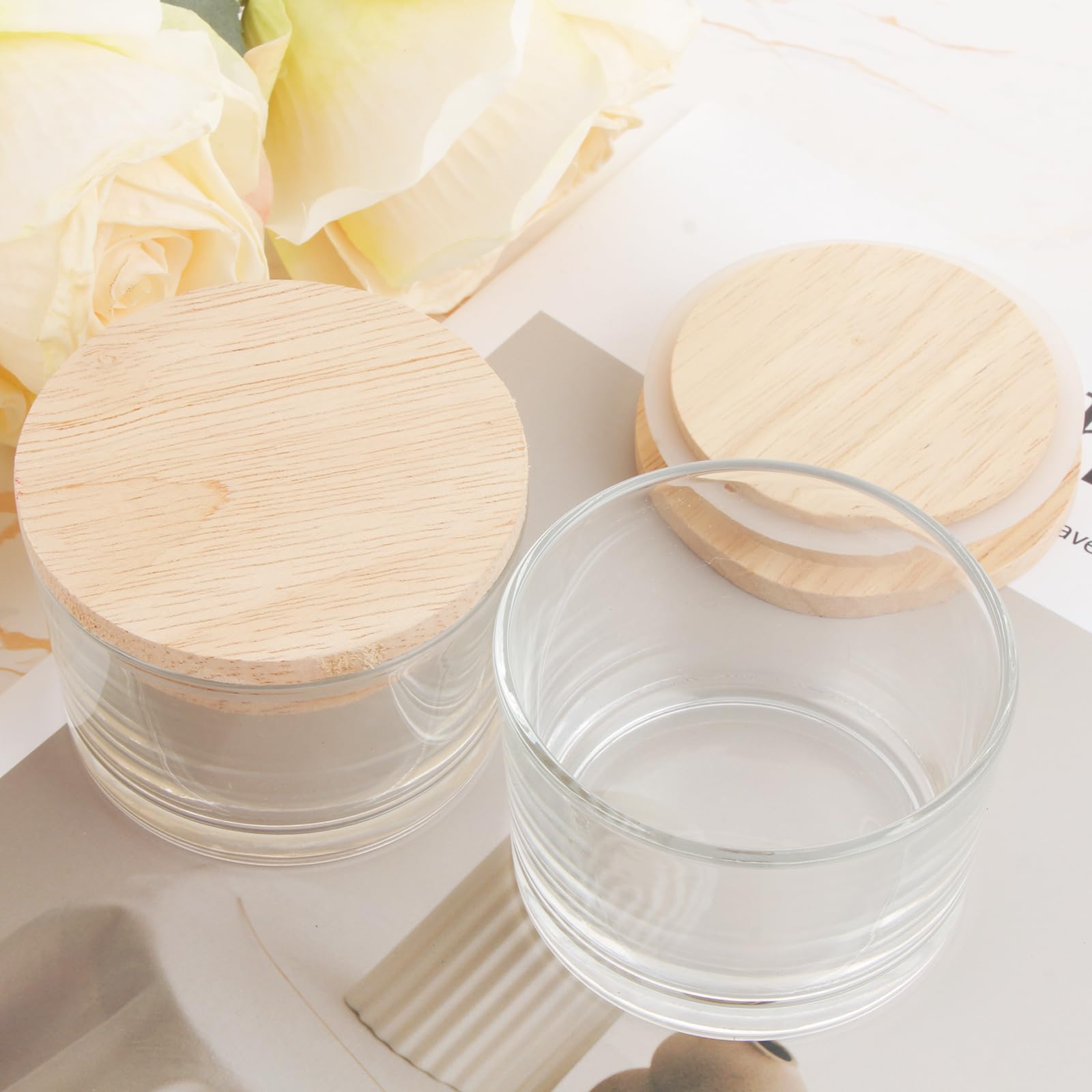 ASelected 15 Stück 4 OZ Klare Glas Kerzengläser mit Deckel Hochwertige Leere Kerzengläser Gläser für Kerzen für die Herstellung von Kerzen Gewürze Pulverbehälter