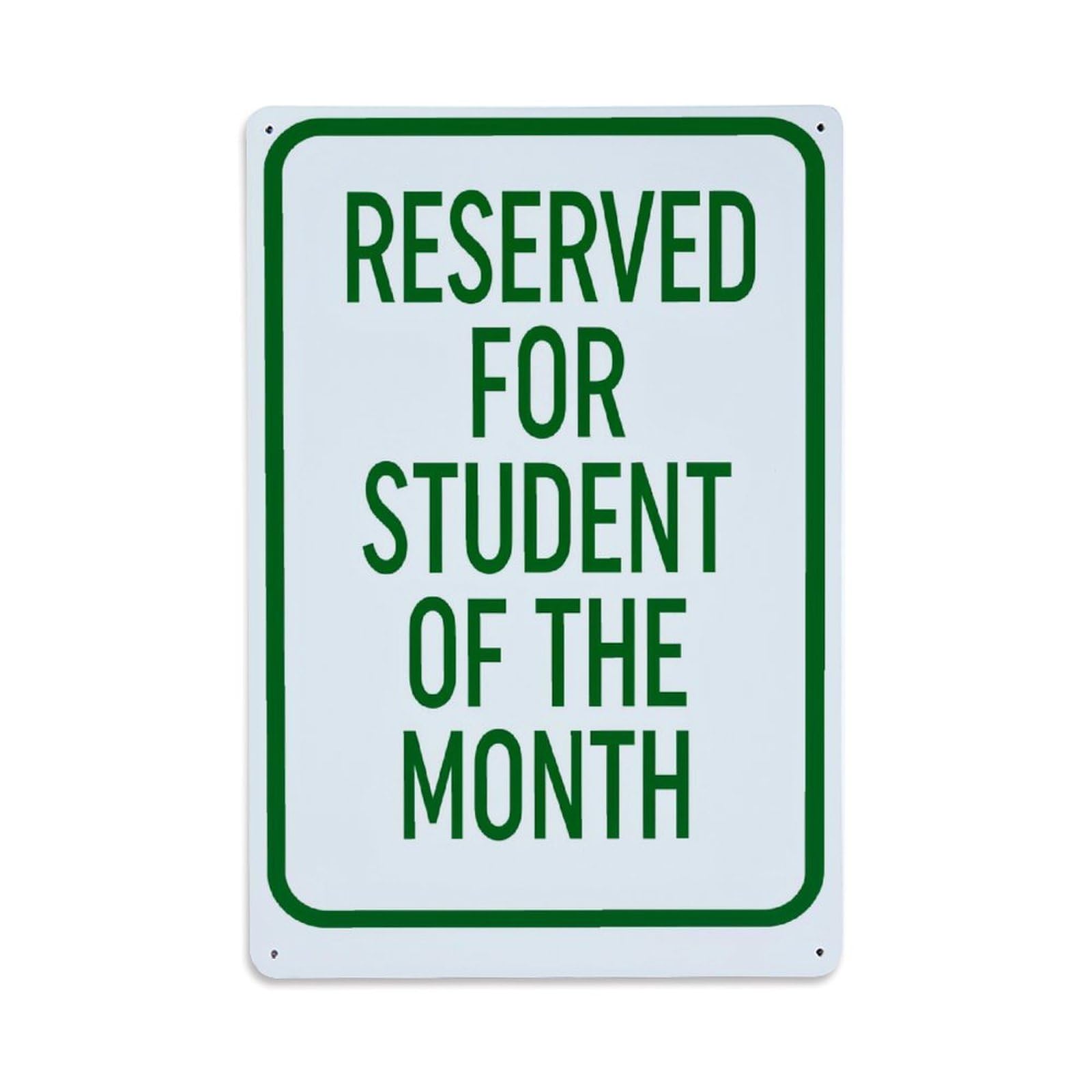 Jdyaojiesheng Vintage Reserved For Student Of The Month Tin Sign Retro Metal Wall Decor Metal Poster, Home Bar Garage Farmhouse Cafe Wall Art Decoration 8X12inches