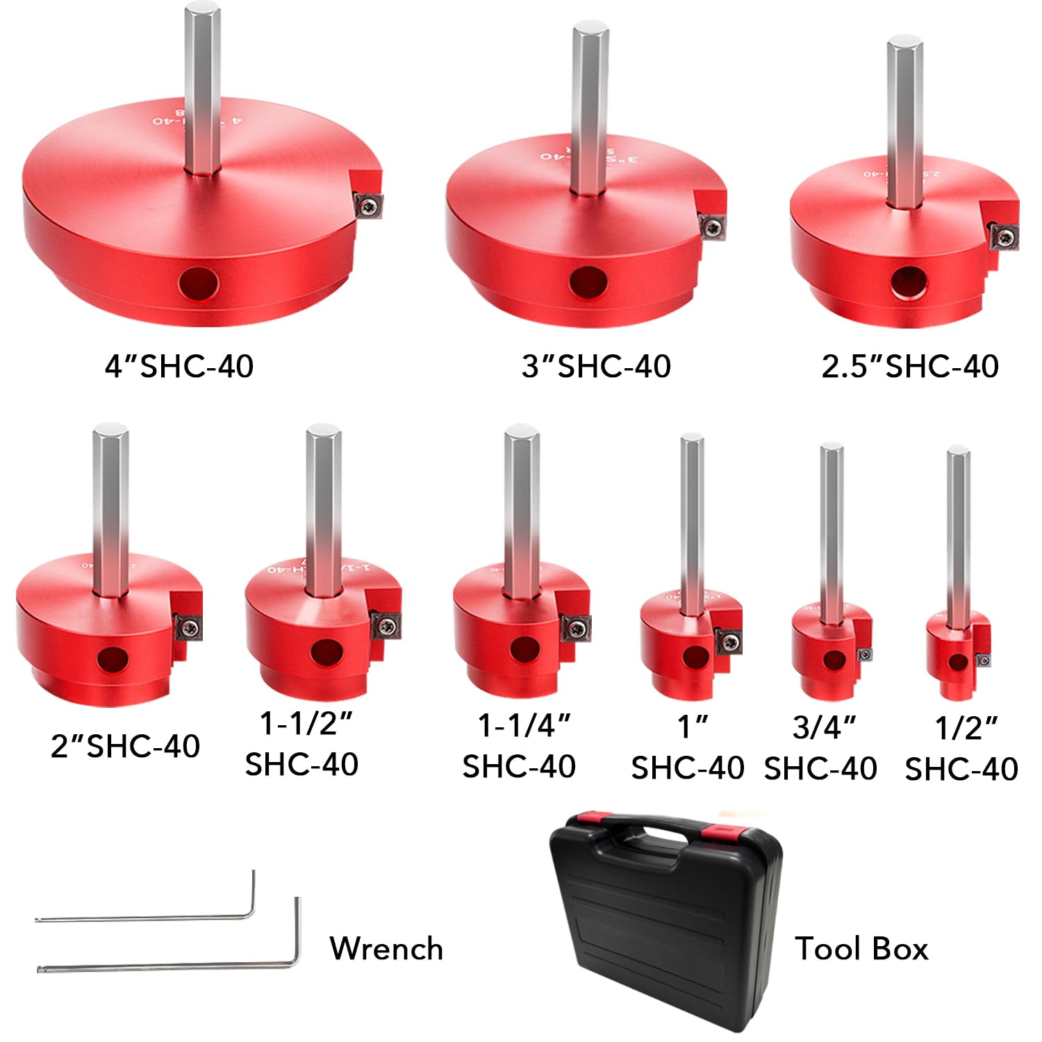 Kit d'alésoir pour tuyau PVC 9 pièces pour perceuses de 1/2" - Alésoir à coupe intérieure de 1/2", 3/4", 1", 1-1/4", 1-1/2", 2", 2,5", 3", 4" pour PVC, CPVC, ABS, conduits et tuyauterie industrielle