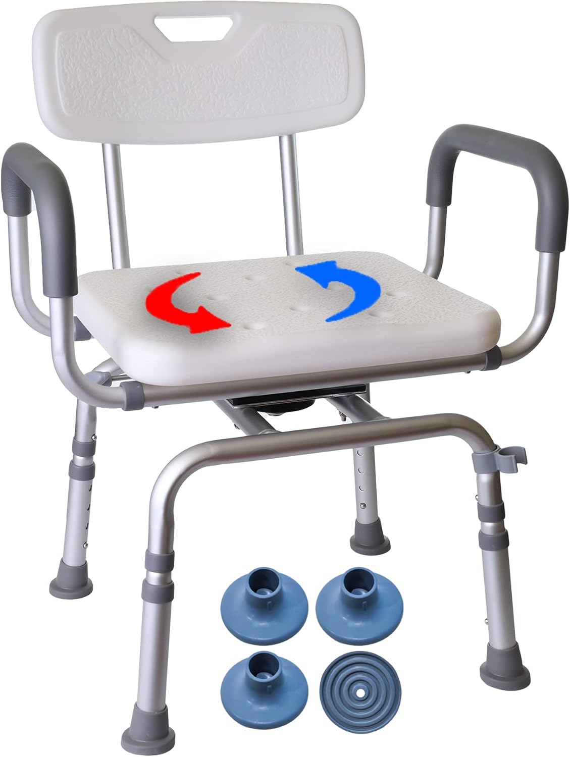 360 Degree Heavy Duty Swivel Shower Chair with Armrests and