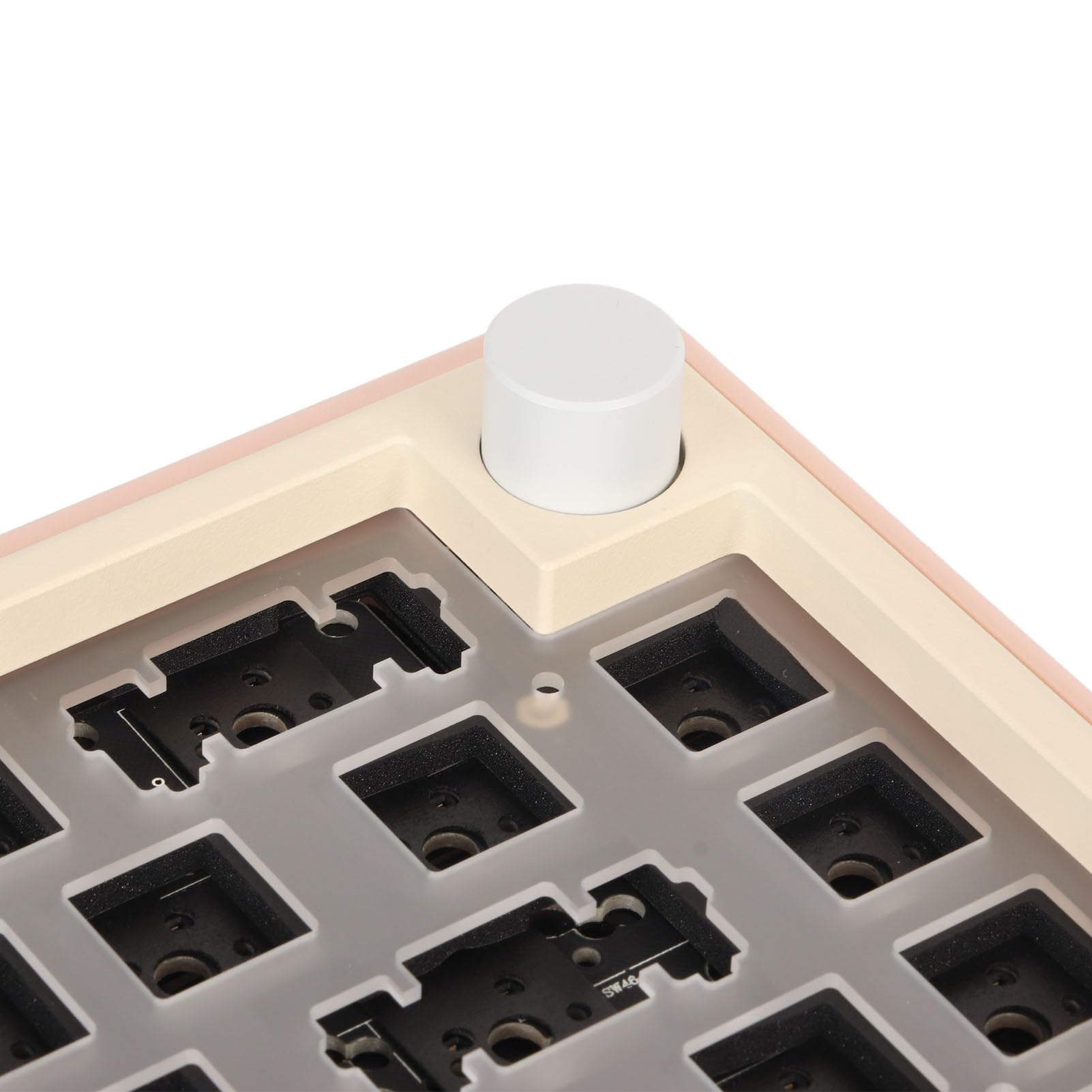 Jectse Kit de Teclado Mecánnico DIY de 67 Teclas con Teclado Barebones Intercambiables en Caliente con Cable RGB Inalmbrico 2.4G5.0 Tipo C, con QMK y Via, para, Párrica X, (Pink)