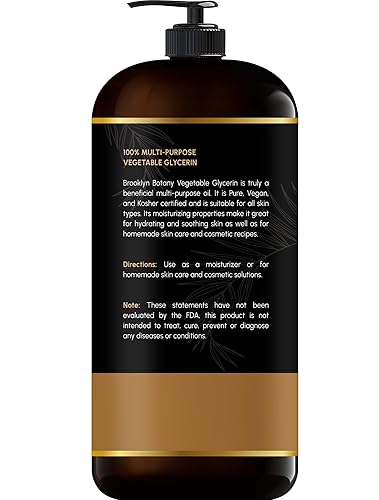 Miniatura 2 de Brooklyn Botany Glicerina vegetal para piel, cabello y uñas  Aceite corporal de glicerina vegetal pura, aceite para el cabello, humectante para la