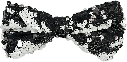 OVOY Reversible Sequin Necktie & Bow Tie, Elastic Adjustable Party Costume Acces