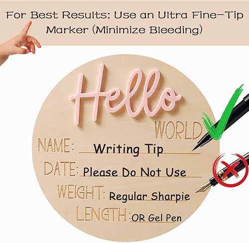 Miniatura 3 de Ylsteed Letreros de anuncio de bebé, tarjetas de hitos de madera, accesorios de fotografía para recién nacidos, letrero de anuncio de nacimiento de