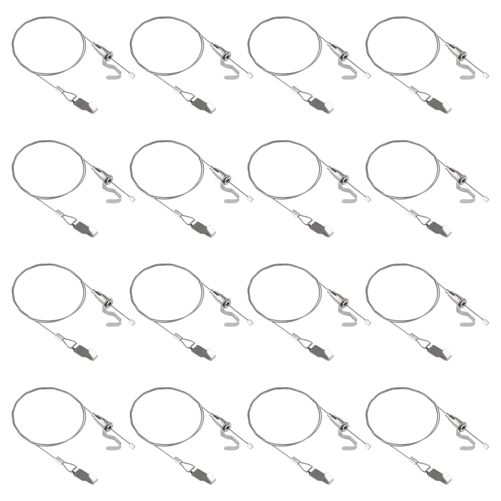 Kit de suspension de photos 16 pièces acier inoxydable crochets réglables corde métallique professionnelle