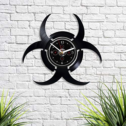 Handmadecorp Birthday Gift Modern Wall Clock Dangerous Wall Clock Vintage Vinyl Record Retro Wall Clock Dangerous Art Wall Clock 12 Inch For Husband New Year Gift Dangerous Sign Art #TOP1