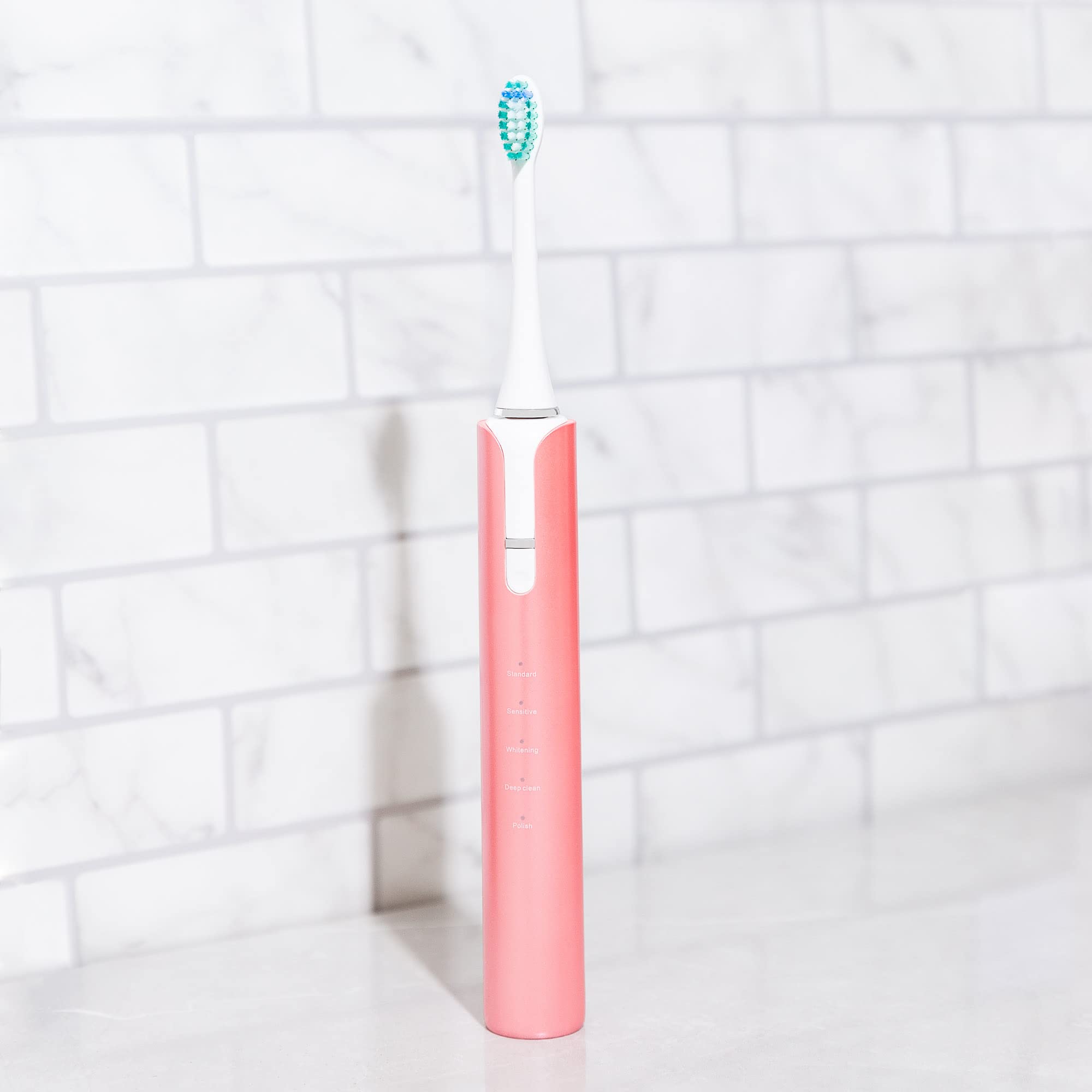 Soniclean Lux Sonic Spazzolino da denti per Adulti Con 6 Testine, Ricaricabile, Automatico, Oro Rosa