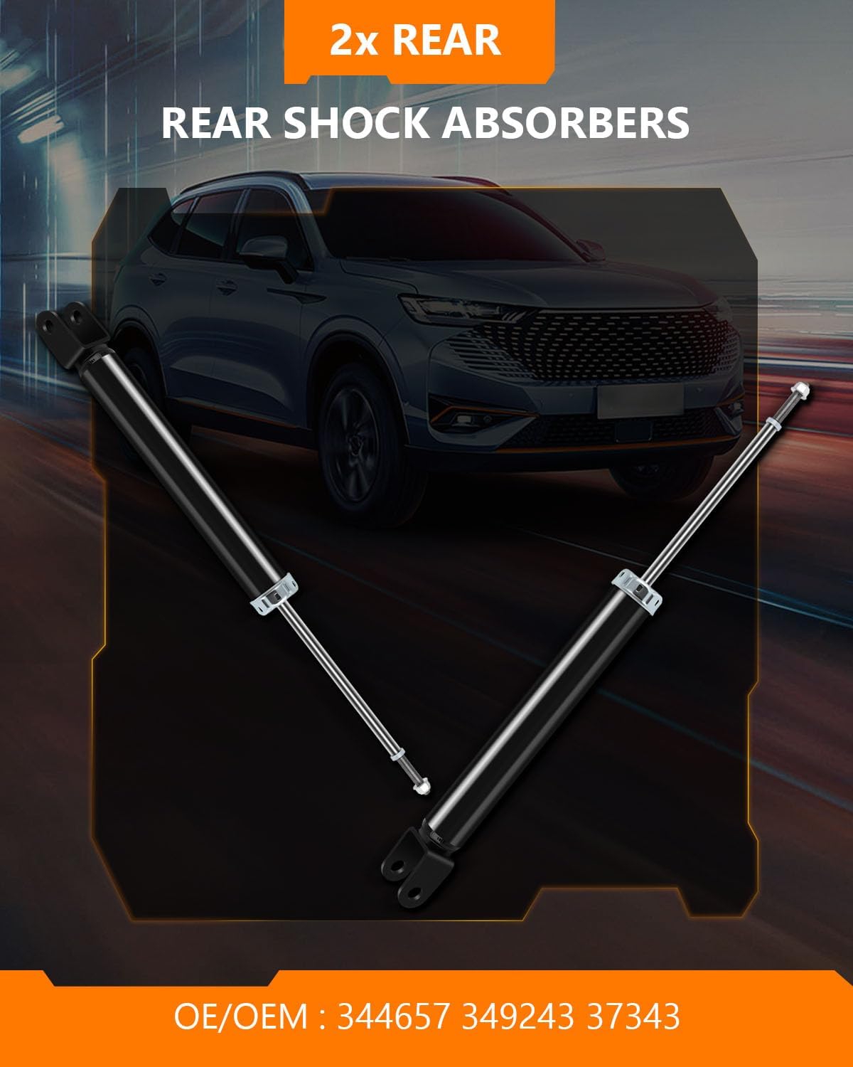 Rear Shocks for Hyundai, OCPTY Shock Absorbers Fit 2012-17 for Hyundai Azera | 13-14 for Hyundai Sonata | 10-15 for Hyundai Tucson FWD | 14-16 for Kia Cadenza 11-16 for Kia Sportage 5646 349243 349244