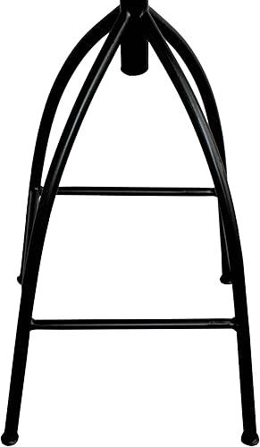Miniatura 7 de Benzara Taburete ajustable de altura de barra giratoria de estilo industrial con respaldo, marrón y negro