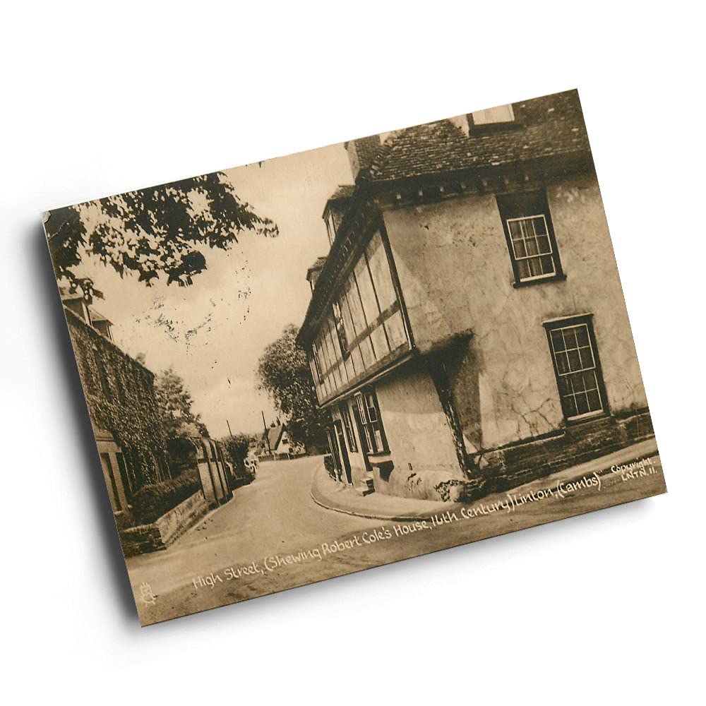 A6 PRINT - Vintage Cambridgeshire - High Street Robert Cole's House Linton
