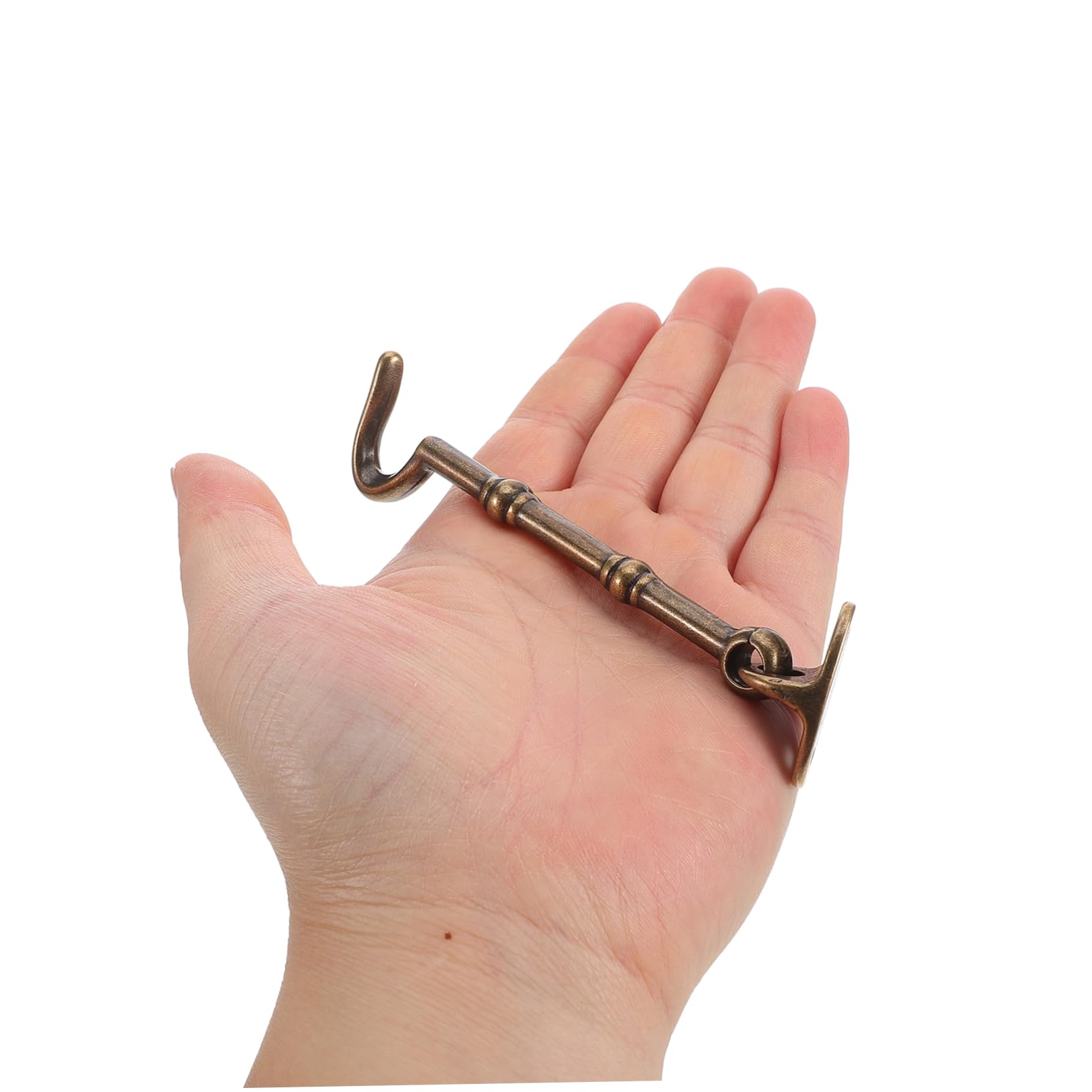 FUNOMOCYA 4.1 inch Brass Cabin Hook Latch Rotating Door Latch Replacement Bronze 1 pc